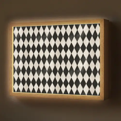 Klassiek - Patroon - Zwart Light Box met batterij (Wandlamp) middel 907 -z3d_website