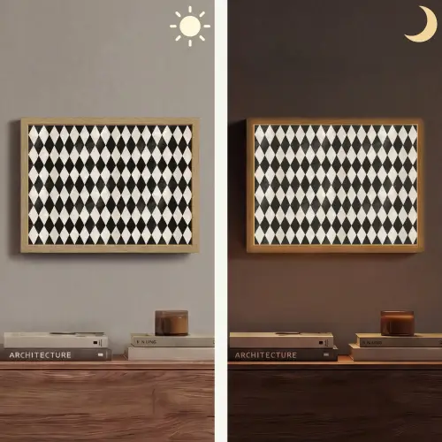 Klassiek - Patroon - Zwart Light Box met batterij (Wandlamp) middel 907 -sfeer3