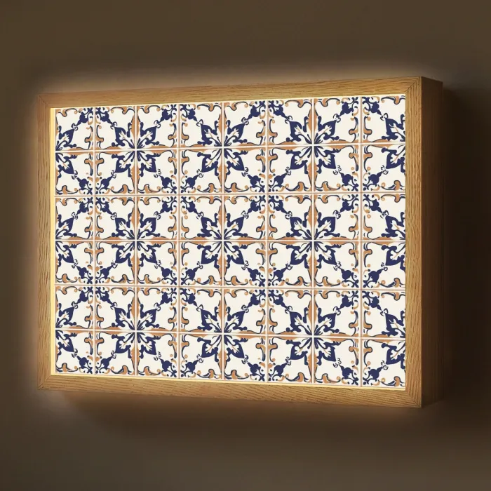 Klassiek - Patroon - Kleurrijk Light Box met batterij (Wandlamp) middel 907 -z3d_website