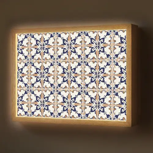 Klassiek - Patroon - Kleurrijk Light Box met batterij (Wandlamp) middel 907 -z3d_website