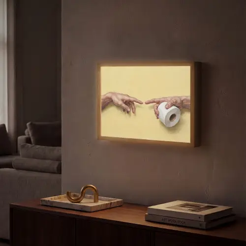 Klassiek - Kunst - Humor Light Box met batterij (Wandlamp) middel -sfeer1