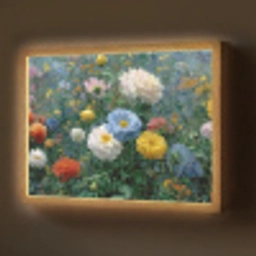 Close-up - Veld - Bloemen - Kleurrijk Light Box met batterij (Wandlamp) middel -z3d_website