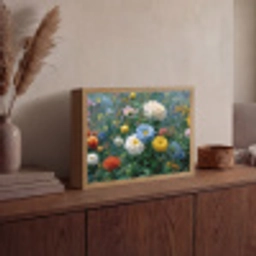 Close-up - Veld - Bloemen - Kleurrijk Light Box met batterij (Wandlamp) middel -sfeer2