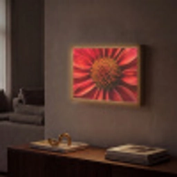 Close up - Bloem- Rood Light Box met batterij (Wandlamp) middel -sfeer1