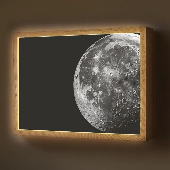 Close-up - Maan - Wit - Textuur Light Box met batterij (Wandlamp) middel -z3d_website