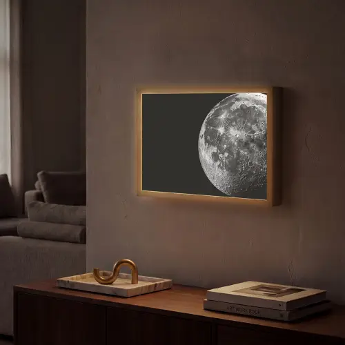 Close-up - Maan - Wit - Textuur Light Box met batterij (Wandlamp) middel -sfeer1