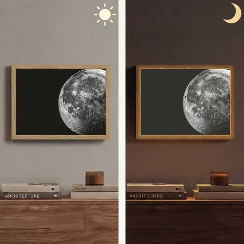 Close-up - Maan - Wit - Textuur Light Box met batterij (Wandlamp) middel -sfeer3