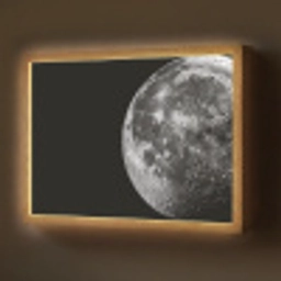 Close-up - Maan - Wit - Textuur Light Box met batterij (Wandlamp) middel -z3d_website