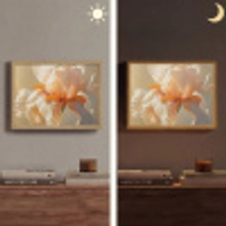 Close up - Oranje - Iris Light Box met batterij (Wandlamp) middel -sfeer3