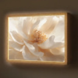 Close up - Pioenroos - Wit Light Box met batterij (Wandlamp) middel -z3d_website