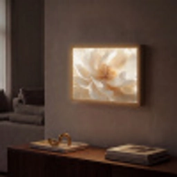 Close up - Pioenroos - Wit Light Box met batterij (Wandlamp) middel -sfeer1