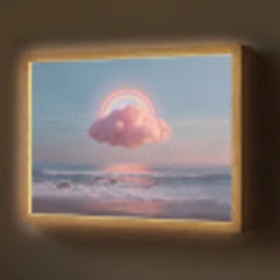 Wolk - Regenboog - Zee Light Box met batterij (Wandlamp) middel -z3d_website