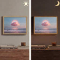 Wolk - Regenboog - Zee Light Box met batterij (Wandlamp) middel -sfeer3