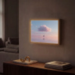 Wolk - Schommel - Kleurrijke lucht Light Box met batterij (Wandlamp) middel -sfeer1