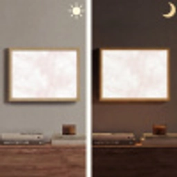 Wolkenstructuur - Roze - Marmer Light Box met batterij (Wandlamp) middel 907 -sfeer3