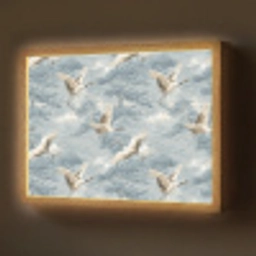 Wolken - Kraanvogels - Blauw Light Box met batterij (Wandlamp) middel 907 -z3d_website