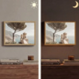 Kust - Klif - Boom - Gebouw Light Box met batterij (Wandlamp) middel -sfeer3