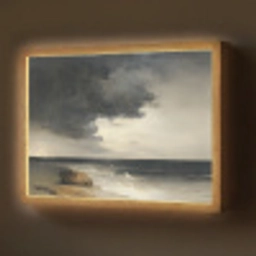 Kust - Golven - Rots - Storm Light Box met batterij (Wandlamp) middel -z3d_website