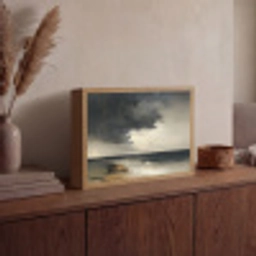 Kust - Golven - Rots - Storm Light Box met batterij (Wandlamp) middel -sfeer2