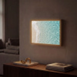 Kust - Zand - Blauw Light Box met batterij (Wandlamp) middel -sfeer1