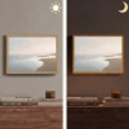 Kustlijn - Strand - Oceaan Light Box met batterij (Wandlamp) middel -sfeer3