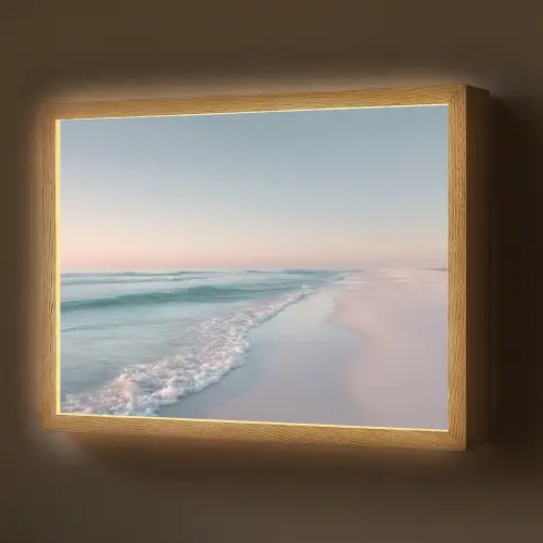 Kustlijn - Pastel - water Light Box met batterij (Wandlamp) middel -z3d_website
