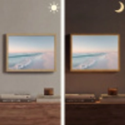 Kustlijn - Pastel - water Light Box met batterij (Wandlamp) middel -sfeer3