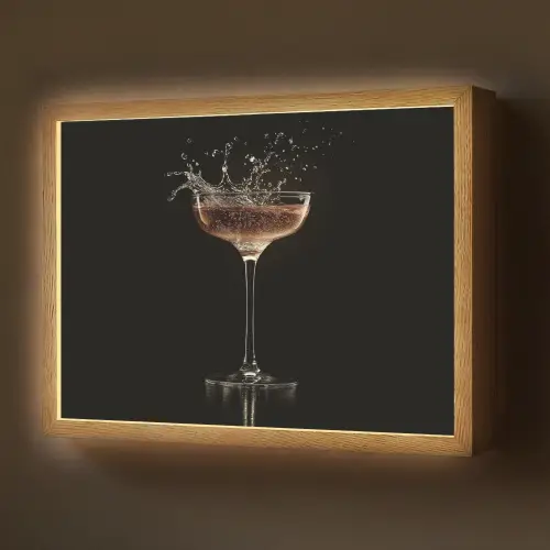Cocktail - Zwart - Spetters - Glas Light Box met batterij (Wandlamp) middel -z3d_website