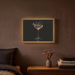 Cocktail - Zwart - Spetters - Glas Light Box met batterij (Wandlamp) middel -sfeer4