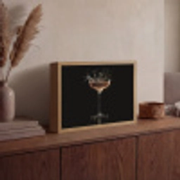 Cocktail - Zwart - Spetters - Glas Light Box met batterij (Wandlamp) middel -sfeer2