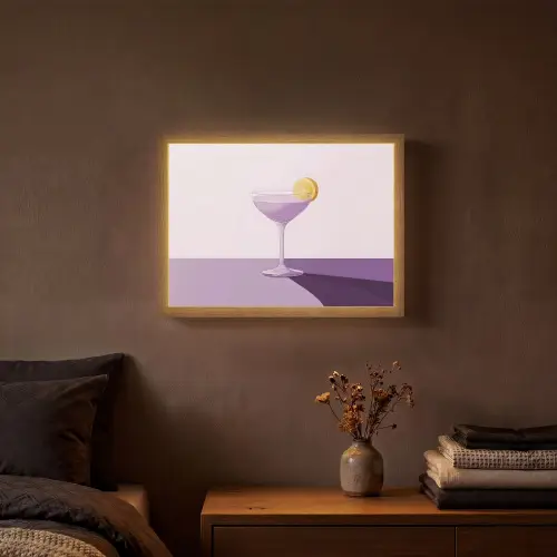 Cocktail - Paars - Minimalistisch - Citroen Light Box met batterij (Wandlamp) middel -sfeer4