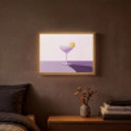 Cocktail - Paars - Minimalistisch - Citroen Light Box met batterij (Wandlamp) middel -sfeer4