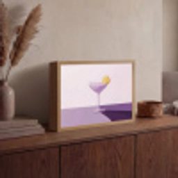 Cocktail - Paars - Minimalistisch - Citroen Light Box met batterij (Wandlamp) middel -sfeer2
