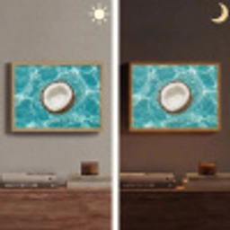 Kokosnoot - Water - Wit Light Box met batterij (Wandlamp) middel -sfeer3