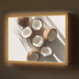 Kokosnoten - Bruin - Shaduw Light Box met batterij (Wandlamp) middel -z3d_website