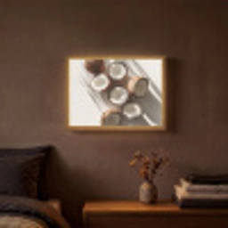 Kokosnoten - Bruin - Shaduw Light Box met batterij (Wandlamp) middel -sfeer4