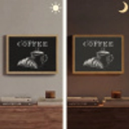 Koffie - Croissant - Tekst Light Box met batterij (Wandlamp) middel -sfeer3