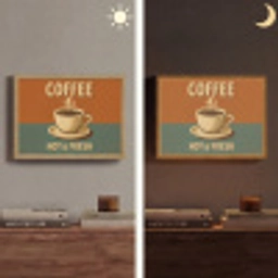 Koffie - Kop - Vintage - Quote Light Box met batterij (Wandlamp) middel -sfeer3