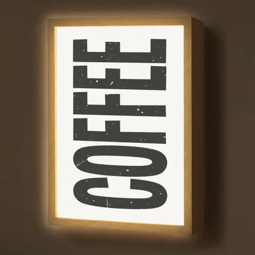 Koffie - Decoratie - Japandi - Vintage Light Box met batterij (Wandlamp) middel -z3d_website