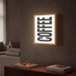 Koffie - Decoratie - Japandi - Vintage Light Box met batterij (Wandlamp) middel -sfeer1