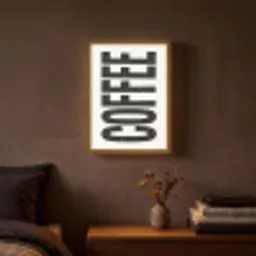 Koffie - Decoratie - Japandi - Vintage Light Box met batterij (Wandlamp) middel -sfeer4