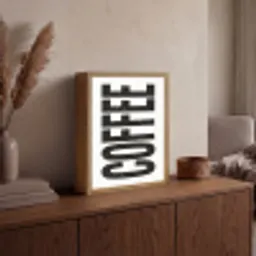 Koffie - Decoratie - Japandi - Vintage Light Box met batterij (Wandlamp) middel -sfeer2