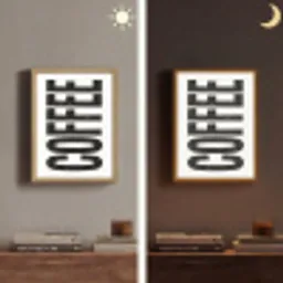 Koffie - Decoratie - Japandi - Vintage Light Box met batterij (Wandlamp) middel -sfeer3