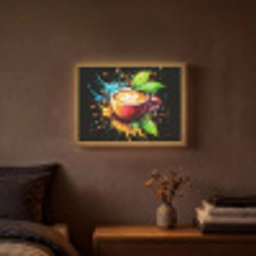 Koffie - Graffiti - Drinken - Abstract Light Box met batterij (Wandlamp) middel -sfeer4