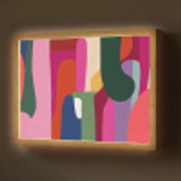 Kleurvakken - Recht - Rond - Abstract Light Box met batterij (Wandlamp) middel -z3d_website