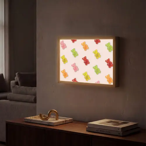 Kleur - Snoep - Roze Light Box met batterij (Wandlamp) middel -sfeer1