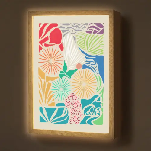 Kleurrijk - Abstract - Bloemen - Patronen Light Box met batterij (Wandlamp) middel -z3d_website