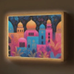 Kleurrijk - Stad - Nacht - Islamitisch Light Box met batterij (Wandlamp) middel -z3d_website