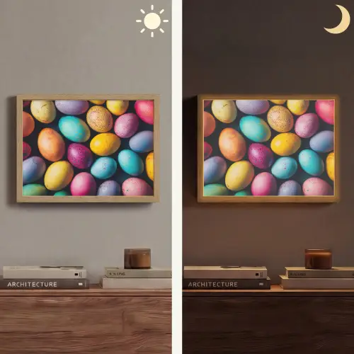 Kleurrijk - Paaseitjes - Spetters Light Box met batterij (Wandlamp) middel -sfeer3