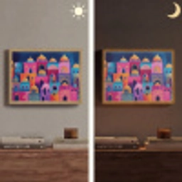 Kleurrijk - Avond - Islamitisch Light Box met batterij (Wandlamp) middel -sfeer3